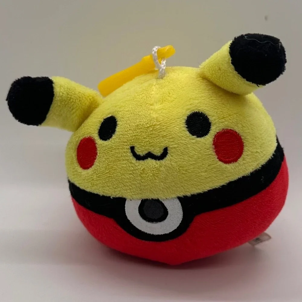 Pokemon Pikachu Plush Ball Clip On Keychain Cute Character Toy Stuffed Gamer